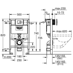 Grohe 38773 Rapid SL 3合1藏牆矮架水箱